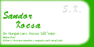 sandor kocsa business card